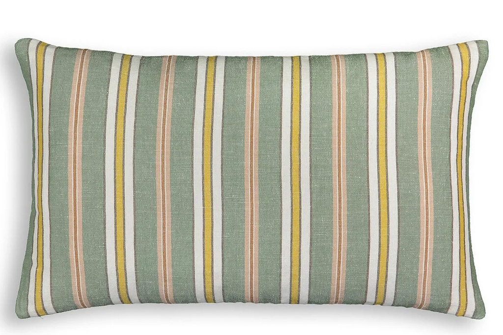 coussin rayé multicolore