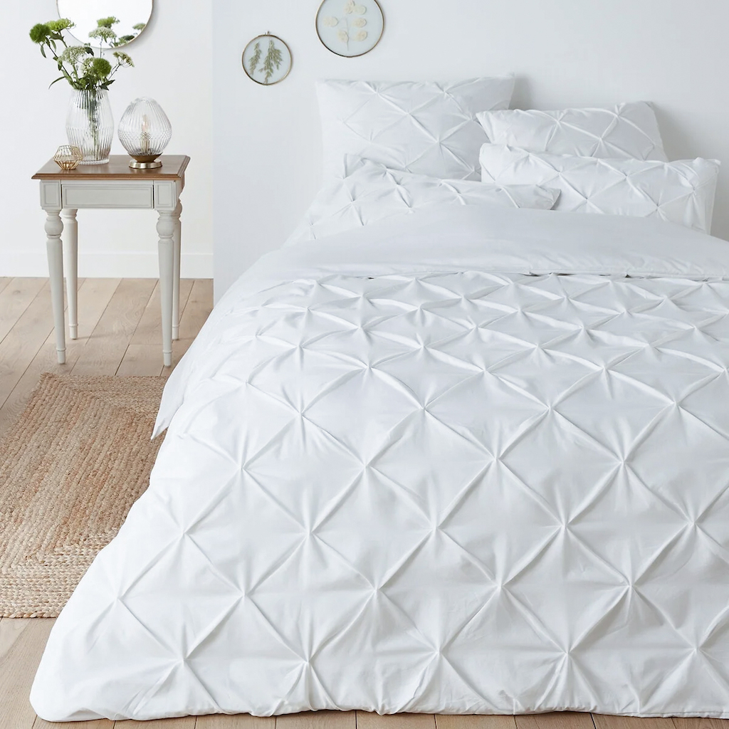 linge de lit blanc chic