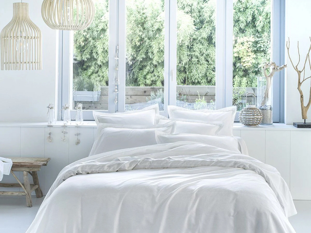 linge de lit blanc coton