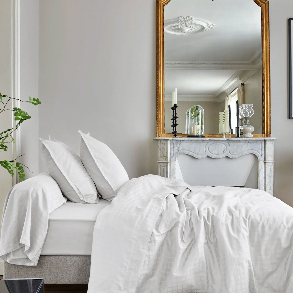 linge de lit blanc chic