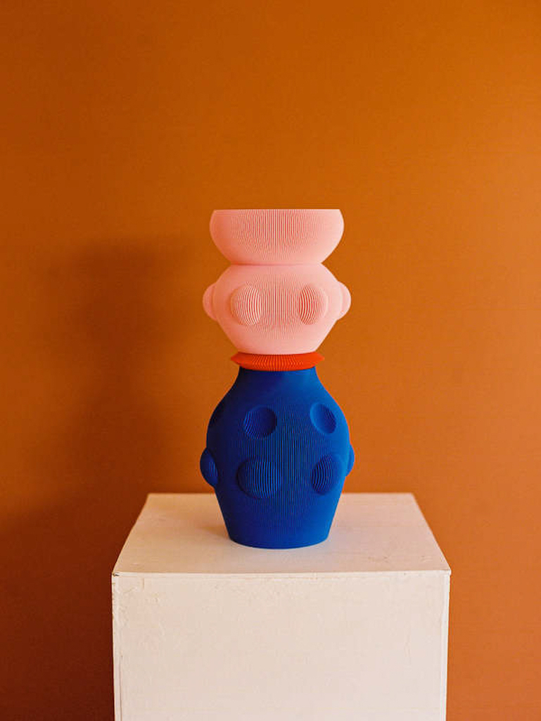 vase bleu et rose