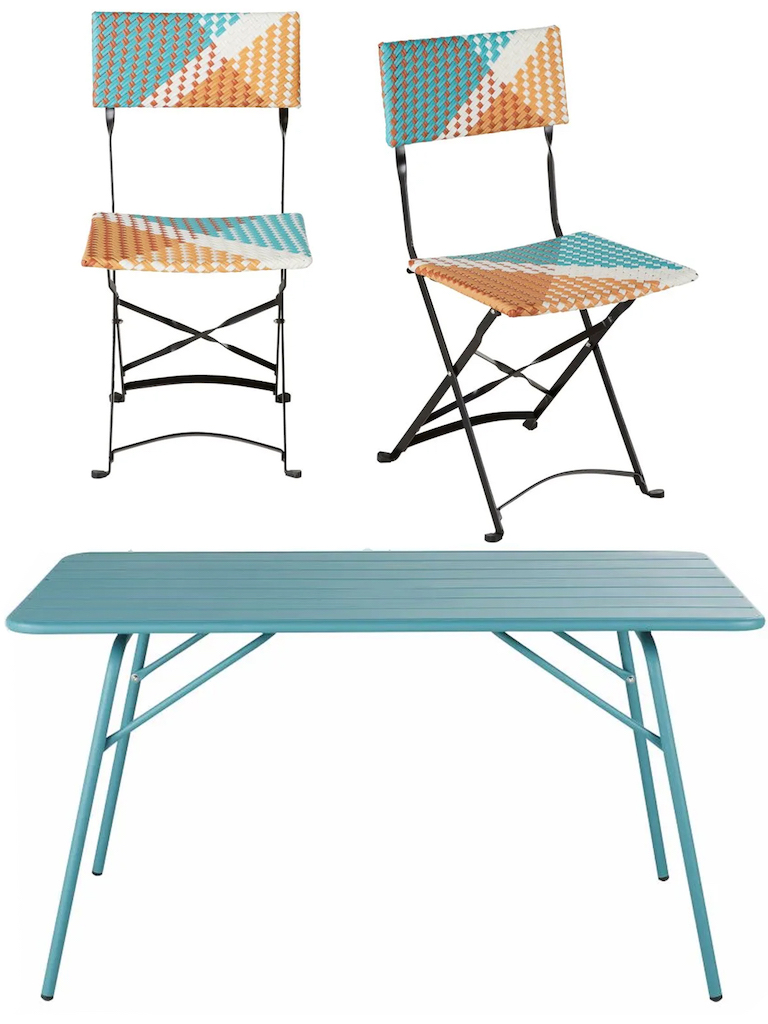 mobilier extérieur couleurs pastel