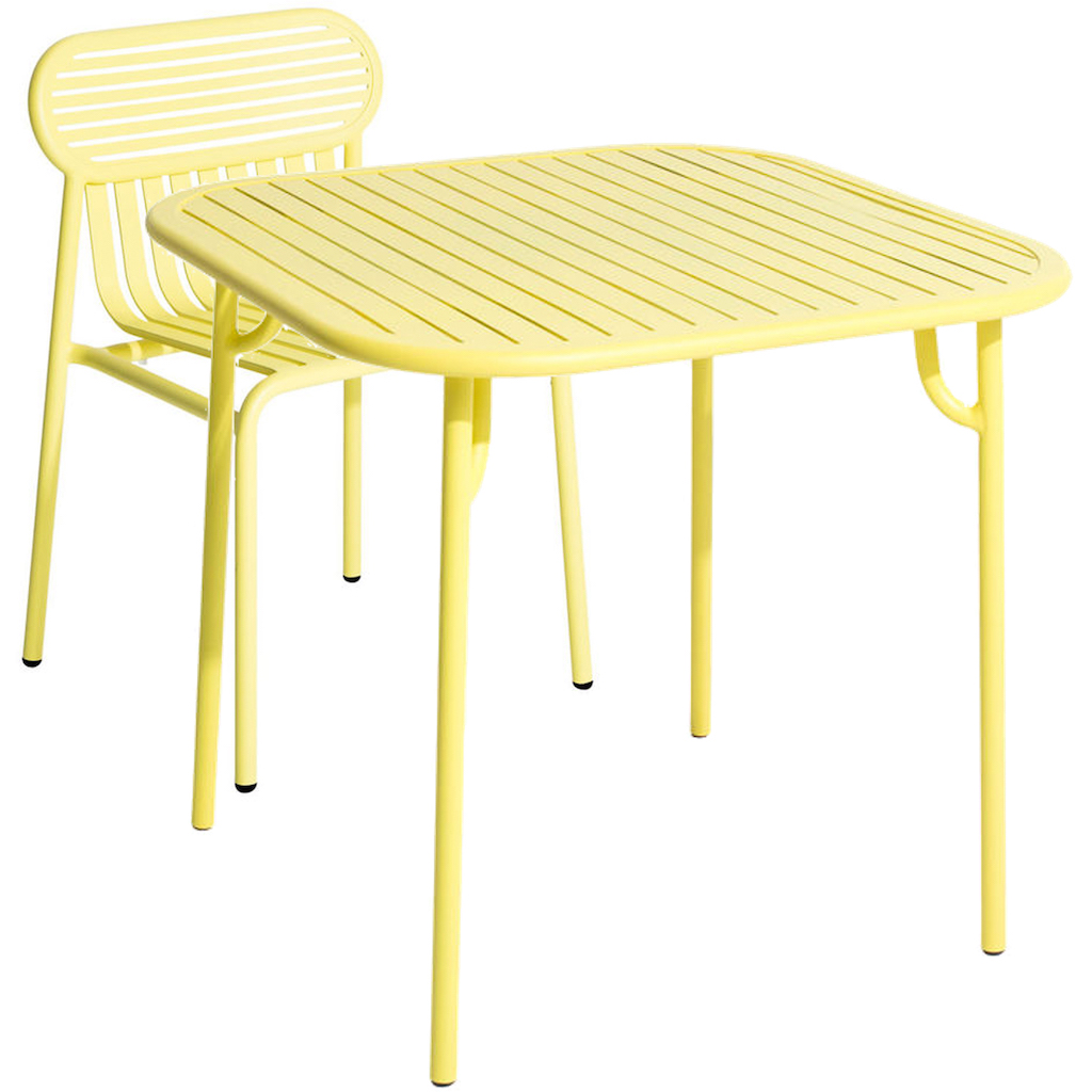 table et chaise de jardin jaune citron