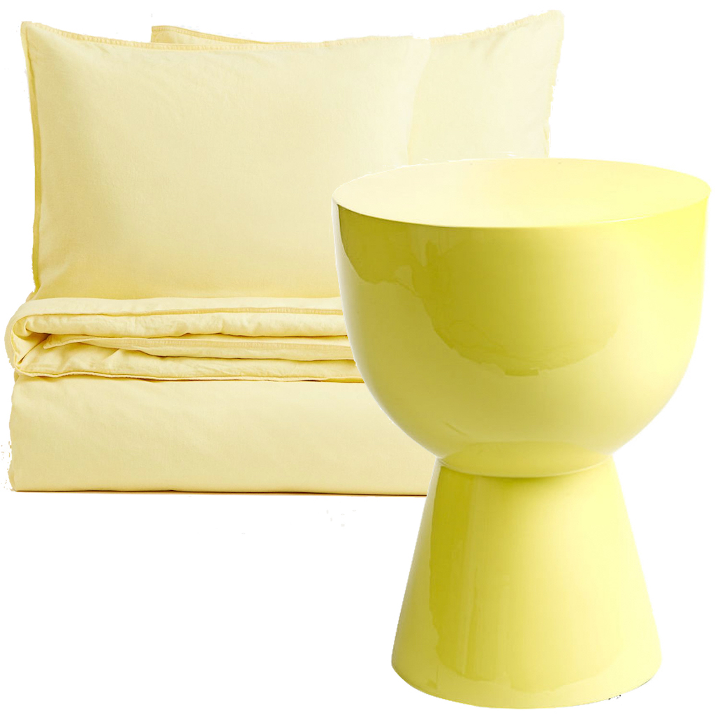 linge de lit jaune citron