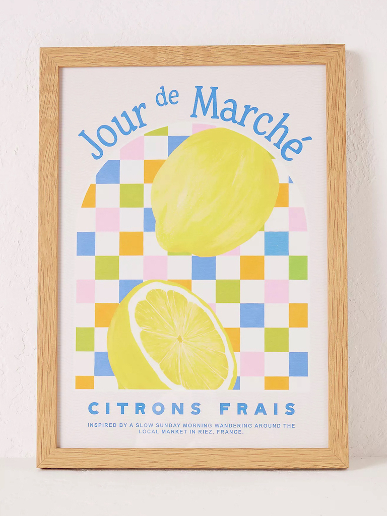 affiche citrons pastel