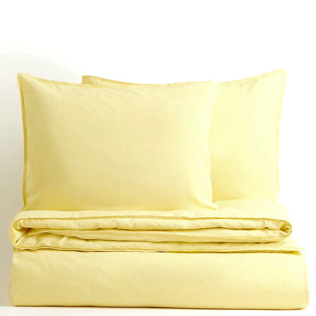 linge de lit jaune citron
