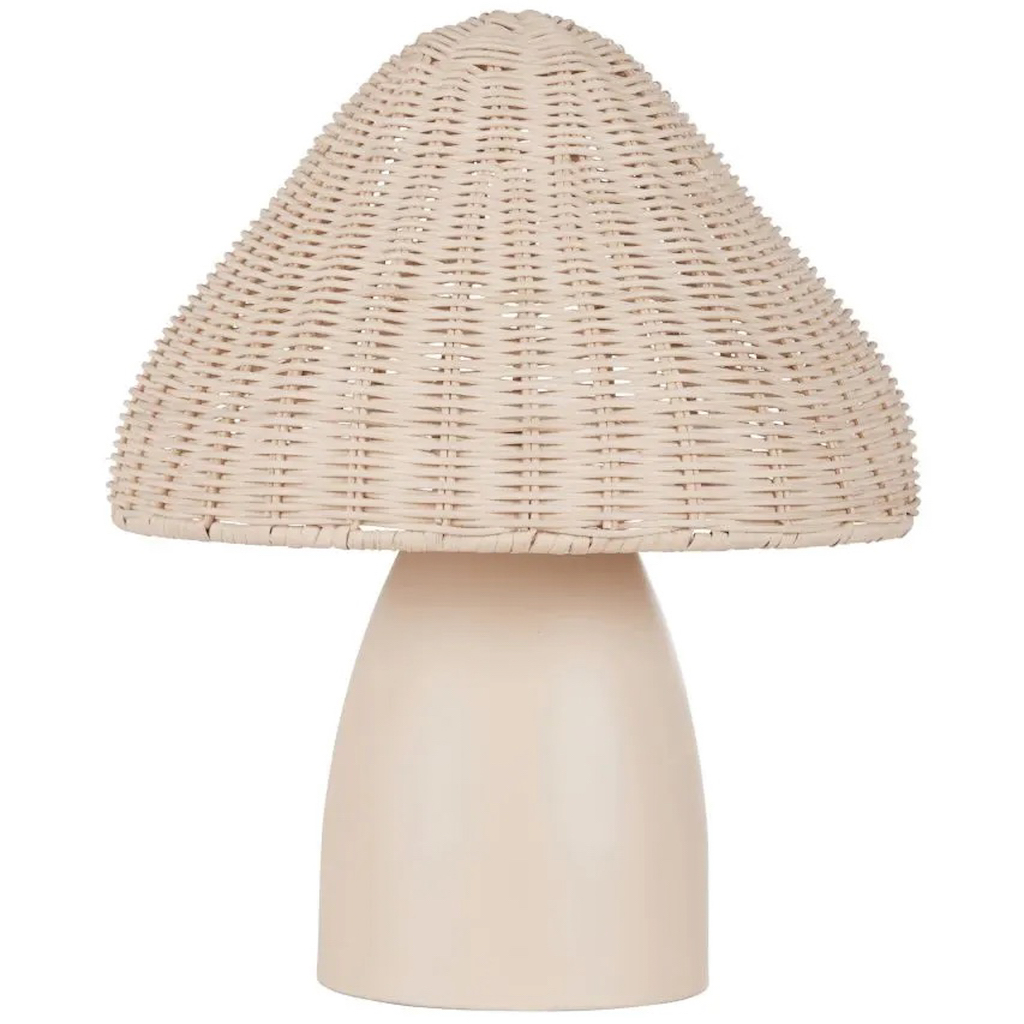 lampe champignon en rotin