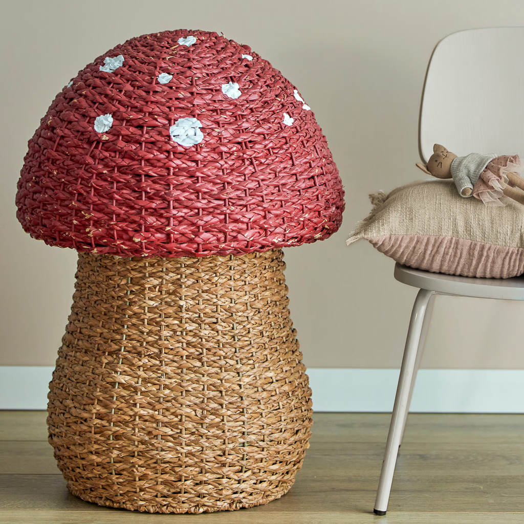panier à jouets champignon