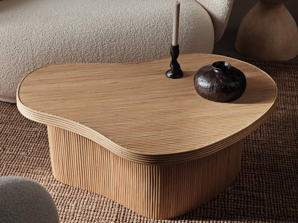 table basse sculpture en bois massif