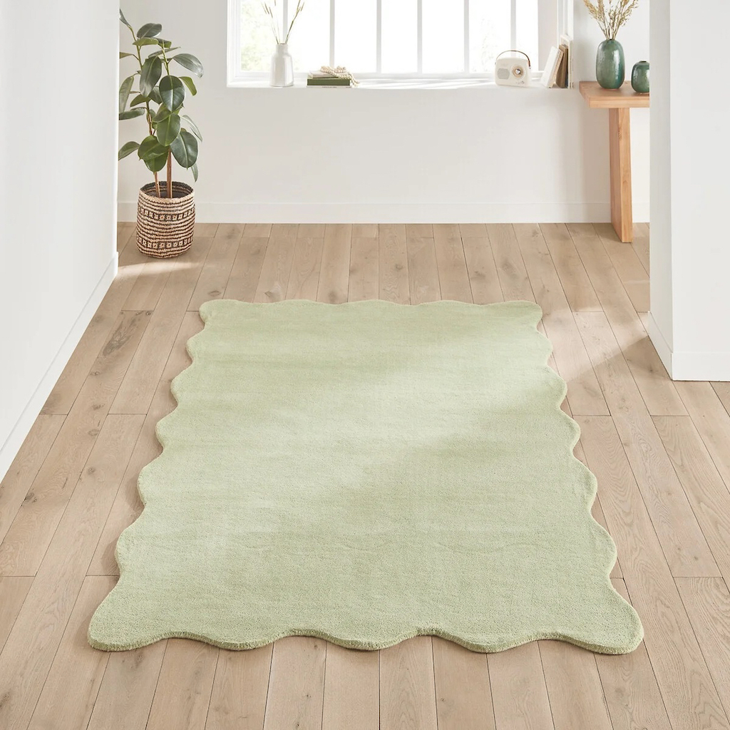 tapis festonné vert