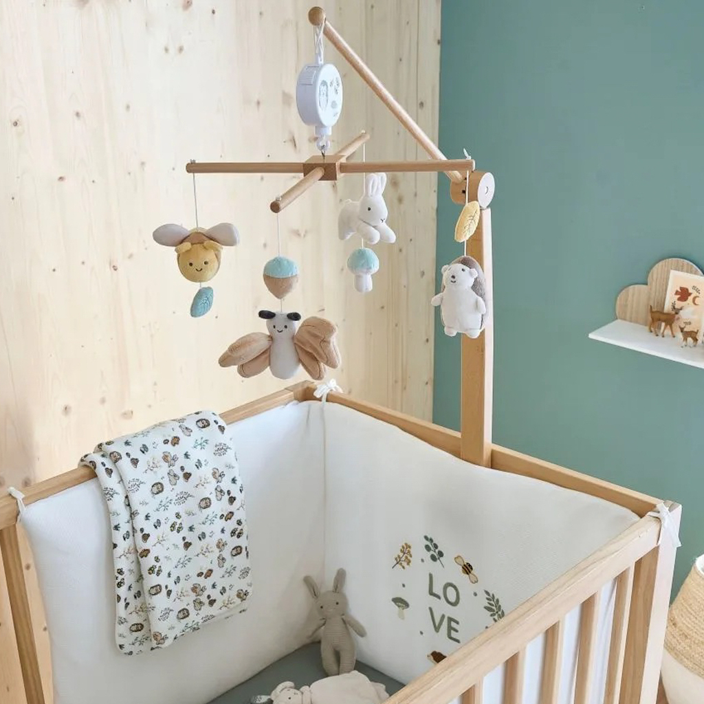Mobile bébé Forêt animaux, en bois bébé mobile lit bébé jouet