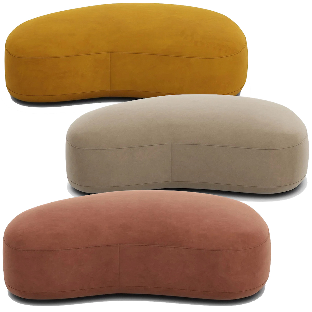 pouf forme organique haricot