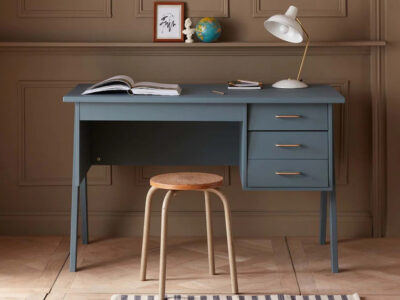 bureau vintage enfant bleu gris