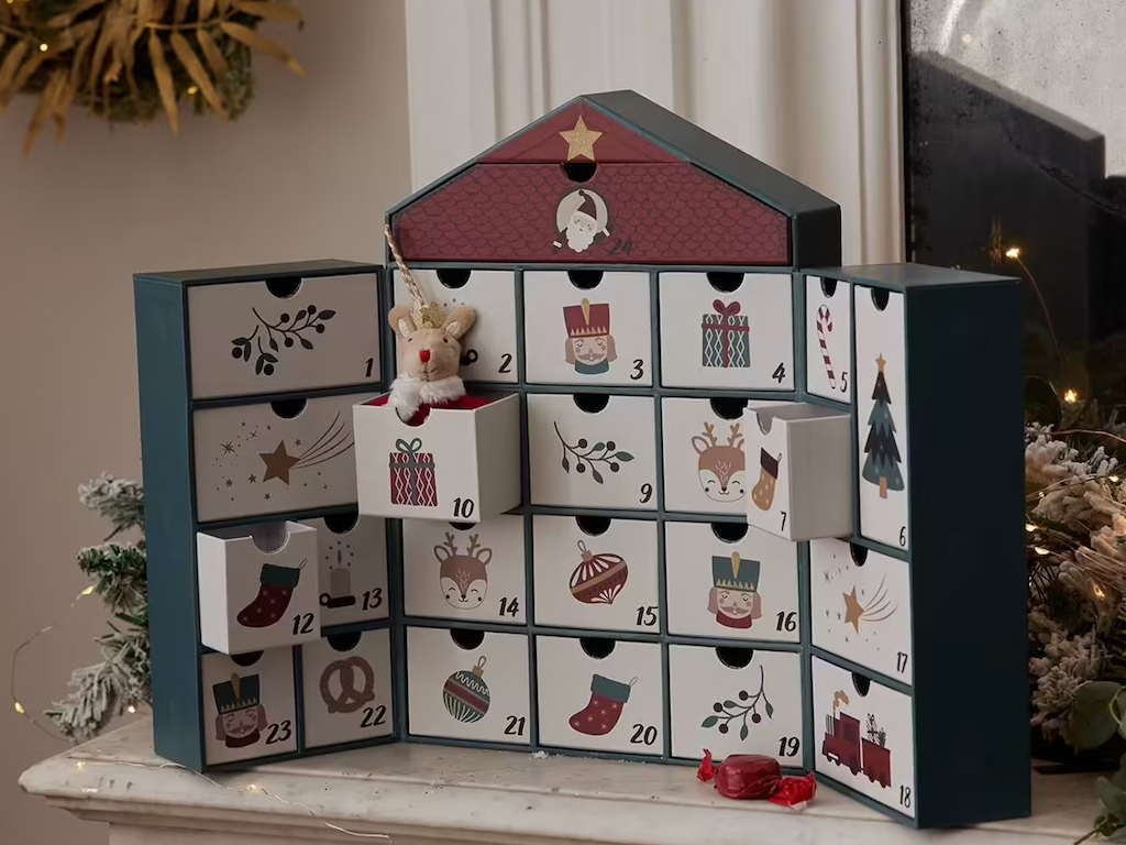 calendrier de l'avent à remplir en forme de maison