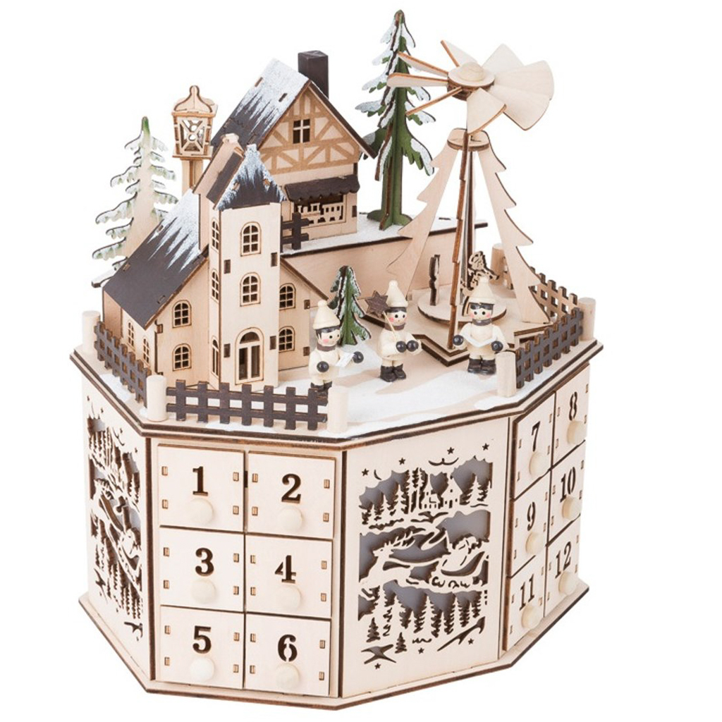 calendrier de l'avent en bois à remplir