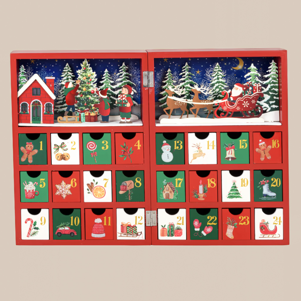 calendrier de l'avent tiroirs à remplir