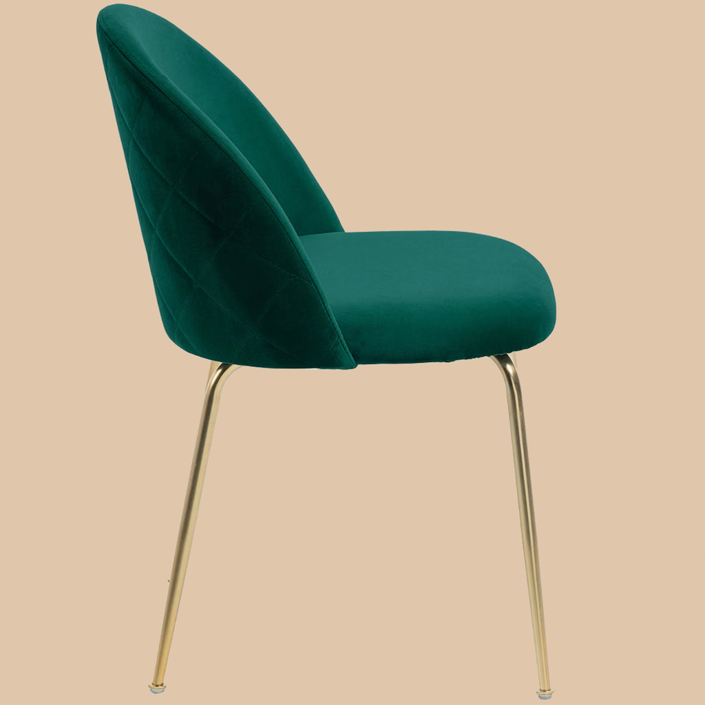 chaise en velours vert