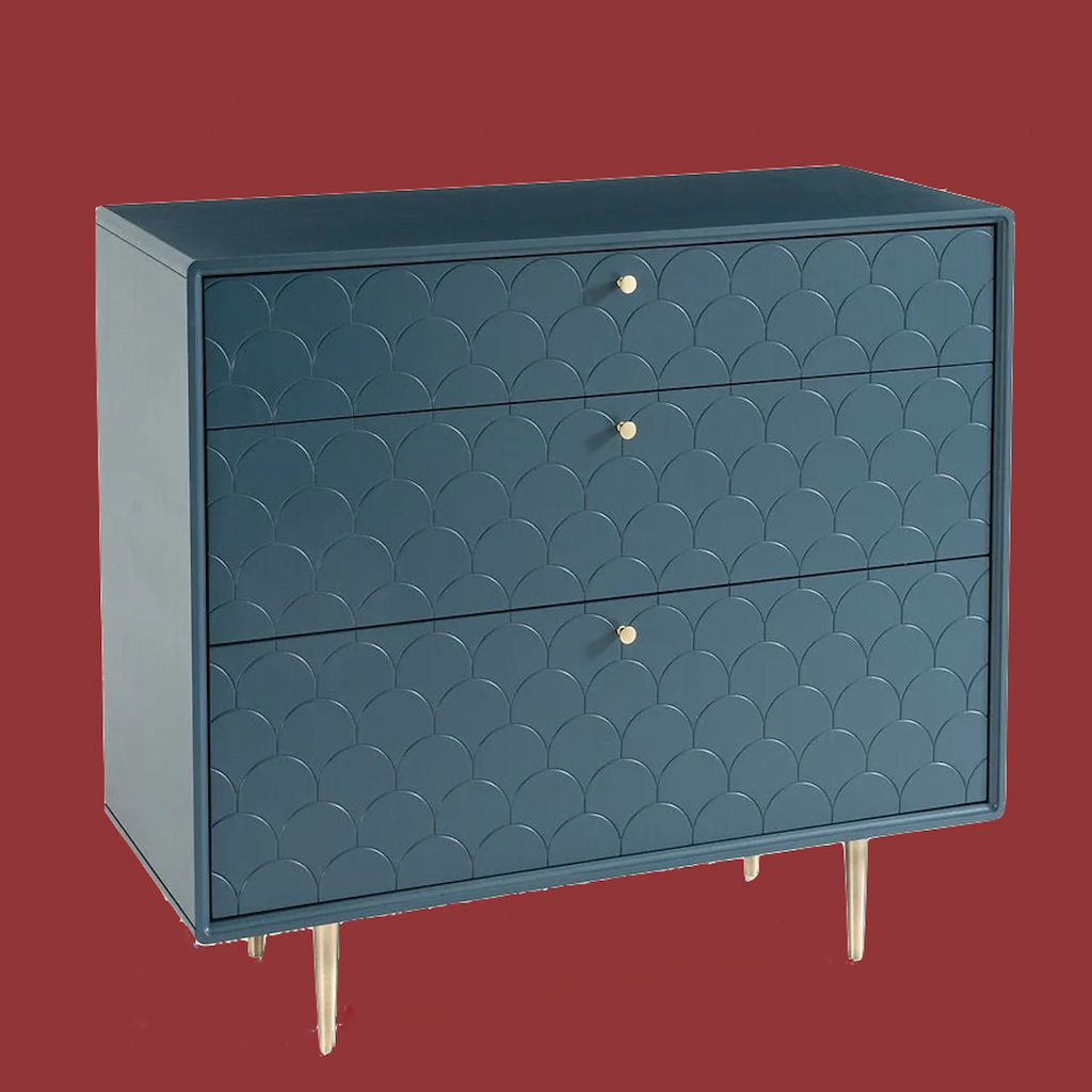 commode bleu paon