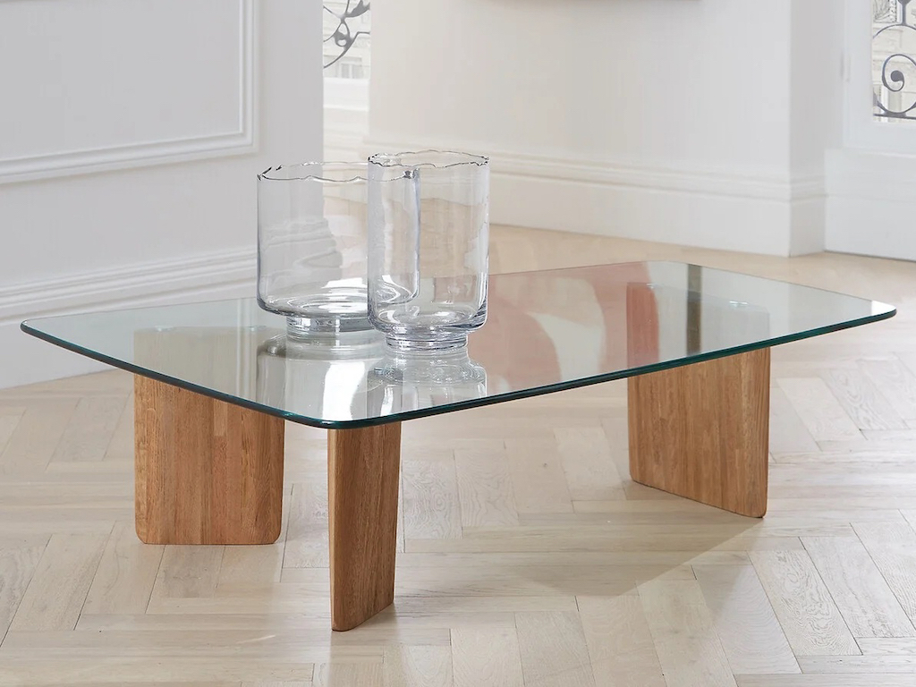 table basse design bois et verre