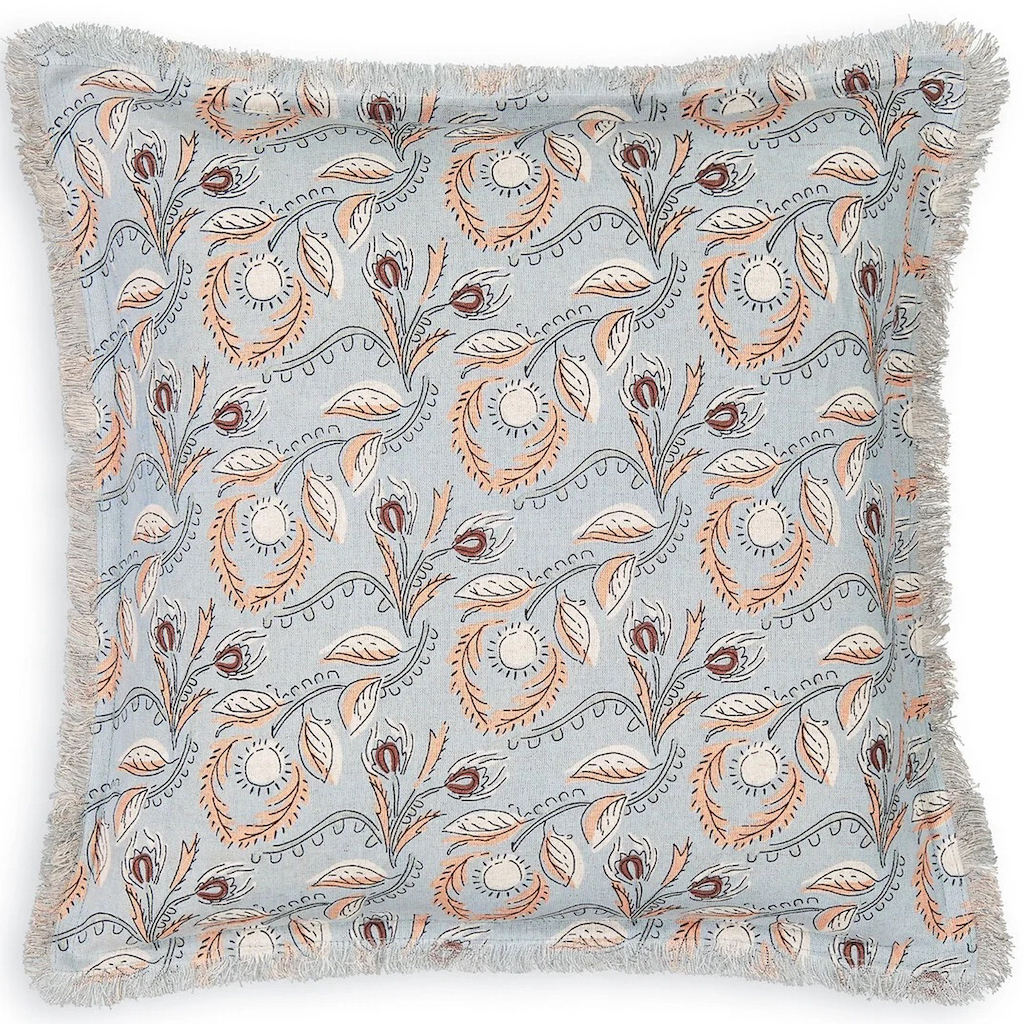 housse de coussin fleurie