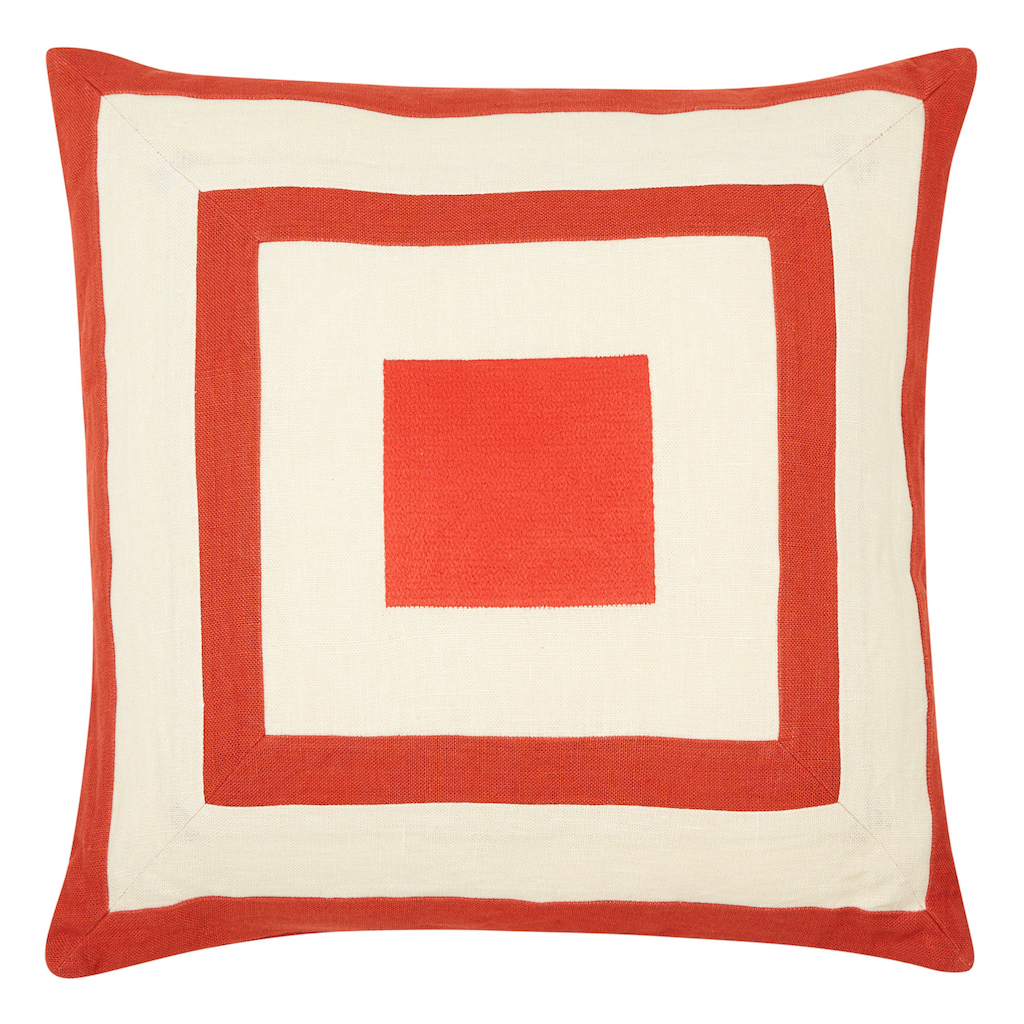 coussin rouge et blanc