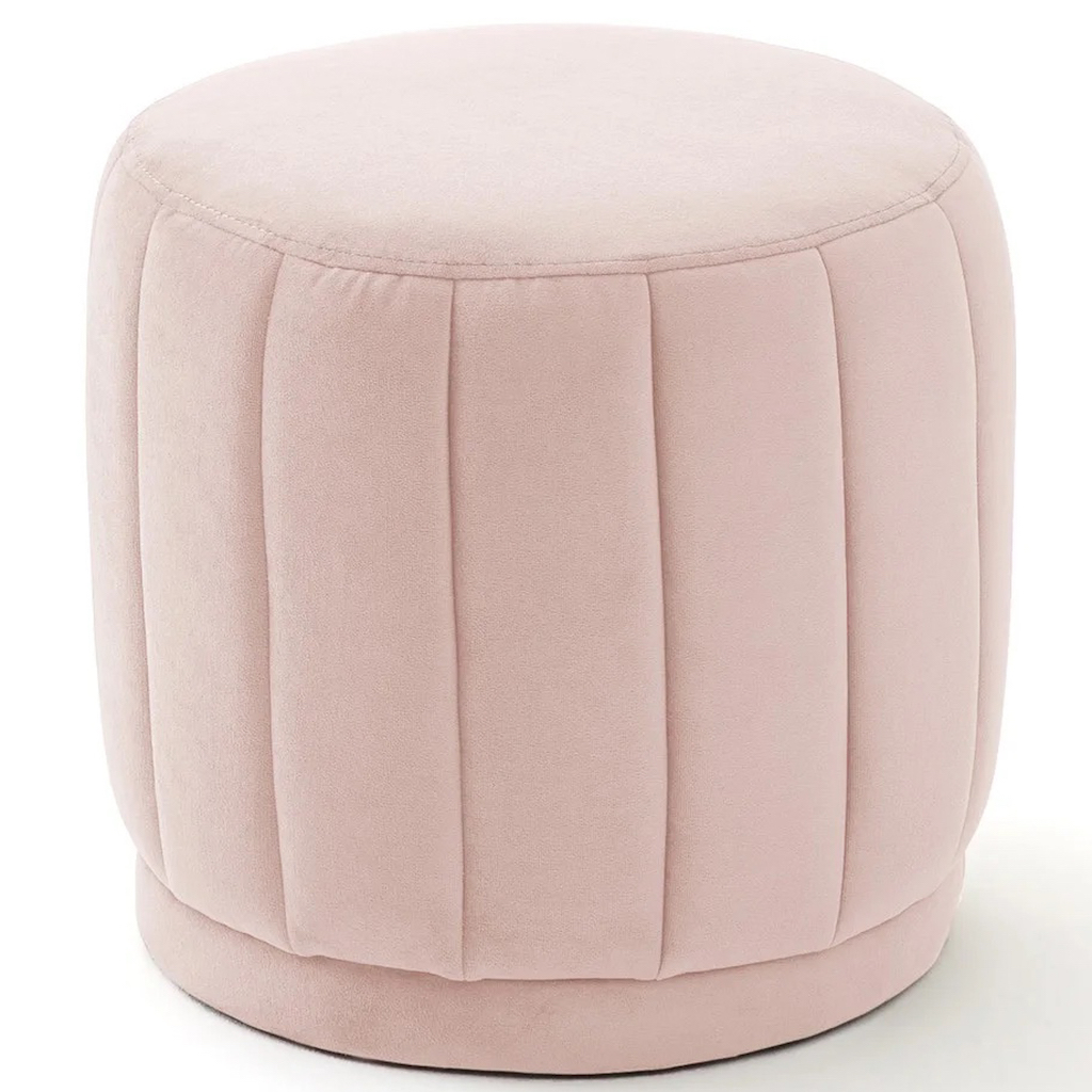 pouf en velours rose