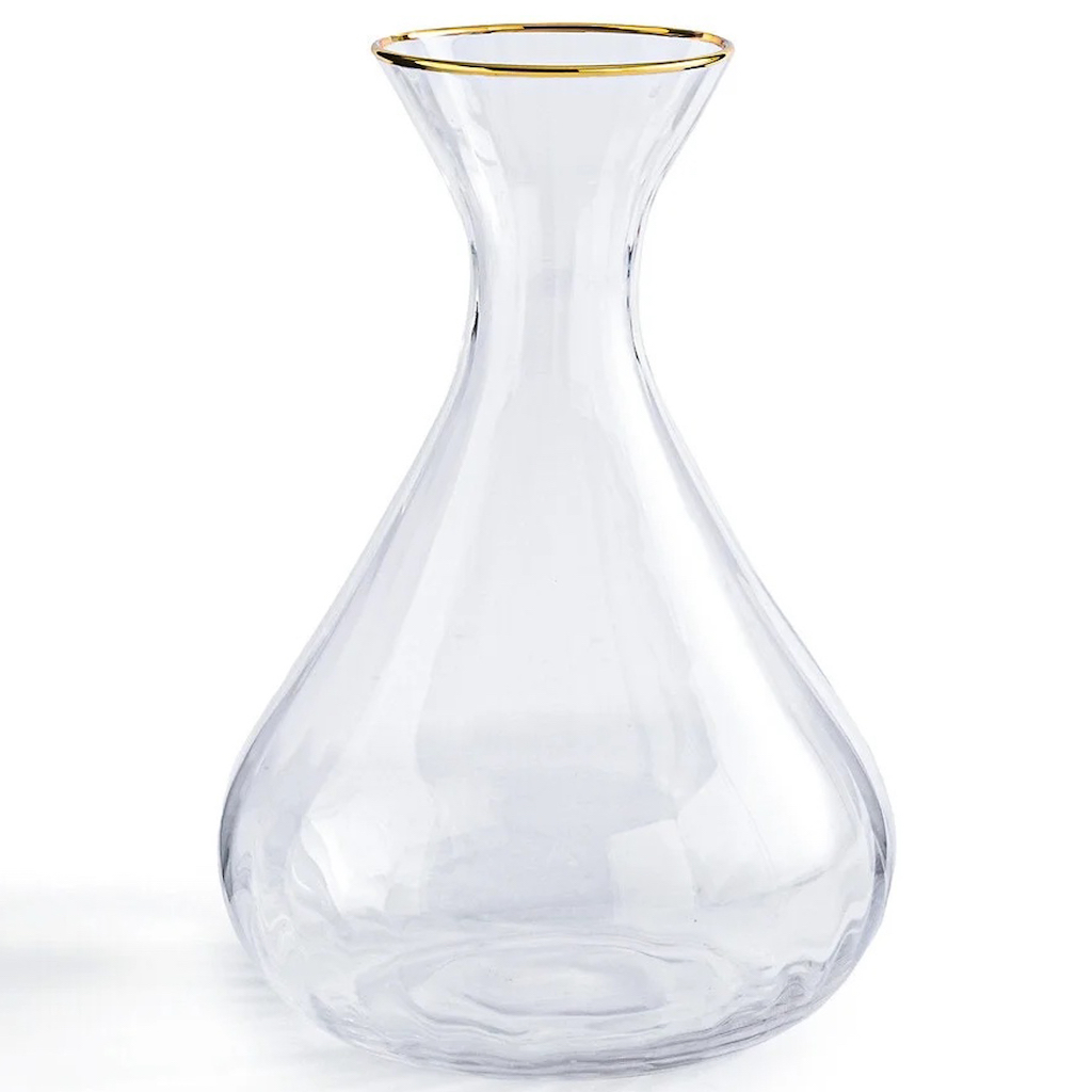 carafe à décanter verre et or