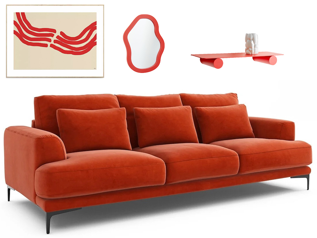 tendance déco 2024 couleur rouge tomate