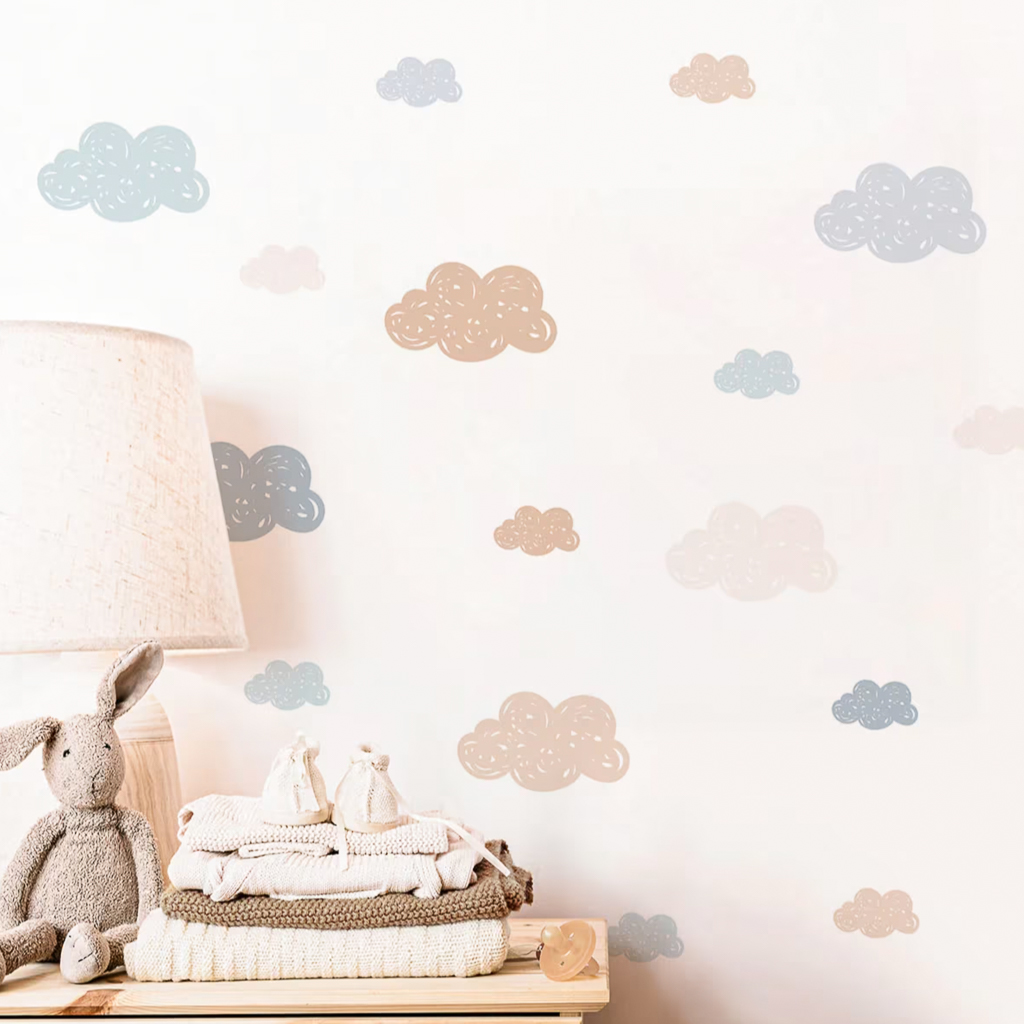 chambre enfant beige et bleu ciel