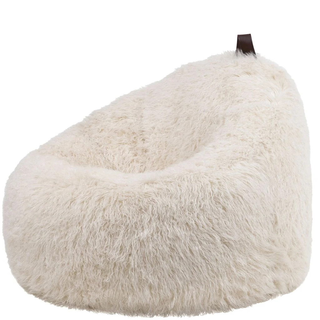 pouf poire en fausse fourrure