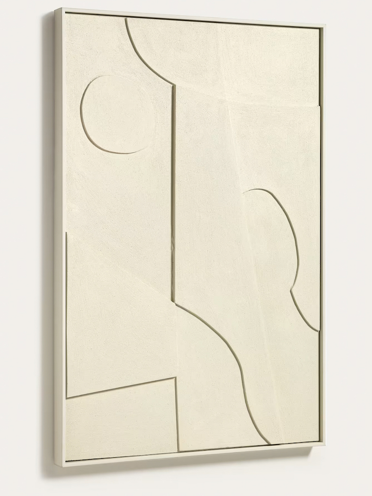 tableau relief blanc