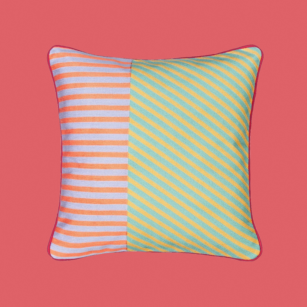 housse de coussin multicolore