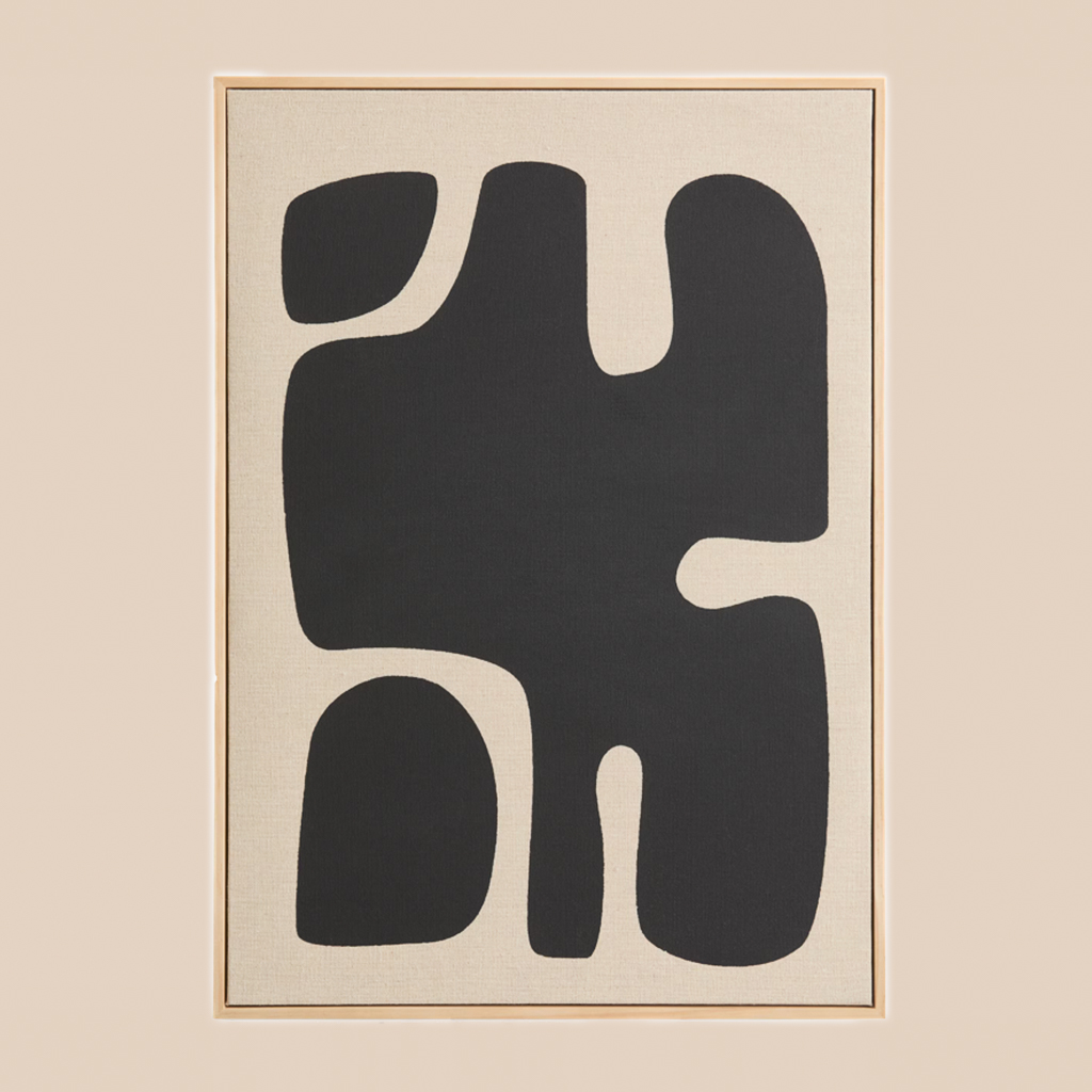 tableau géométrique noir et beige