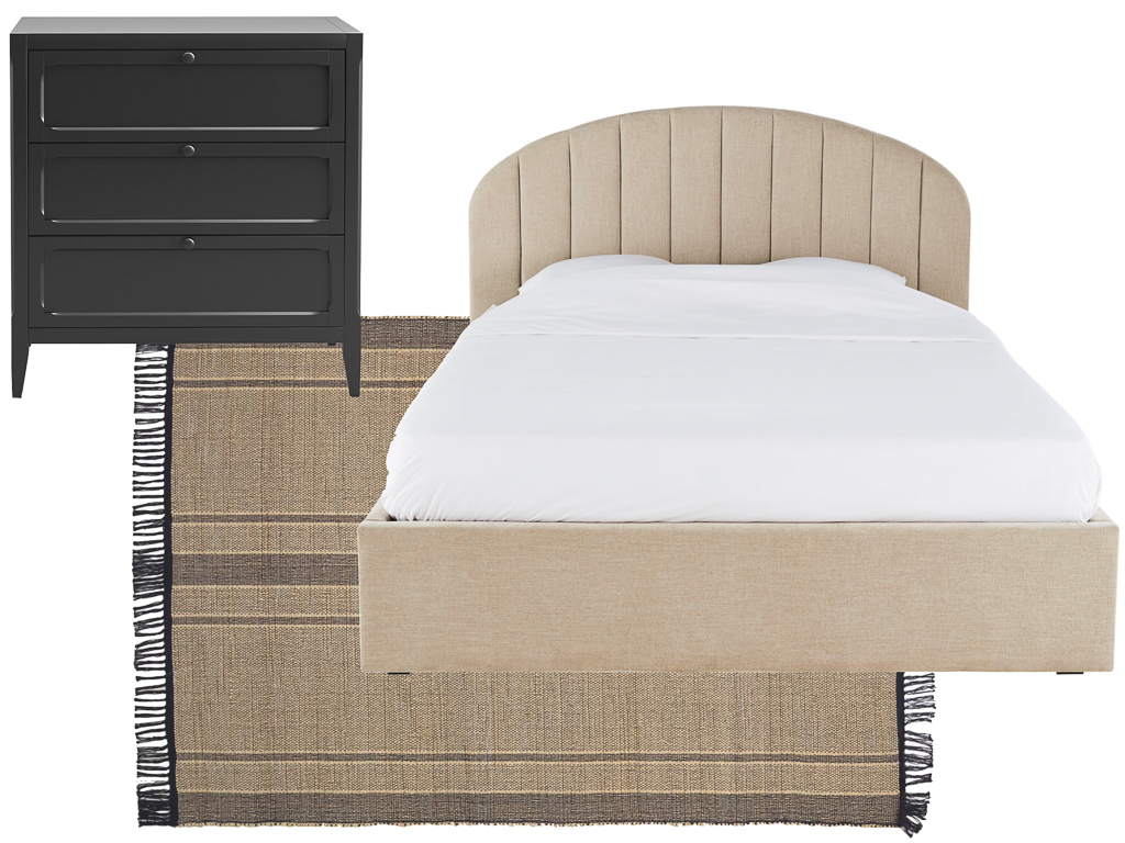 déco beige et noir chambre