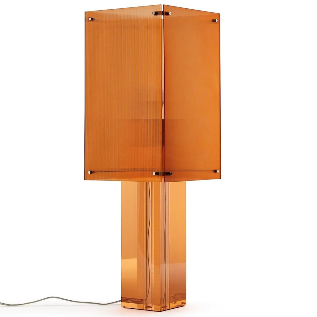 lampe en plexiglass orange