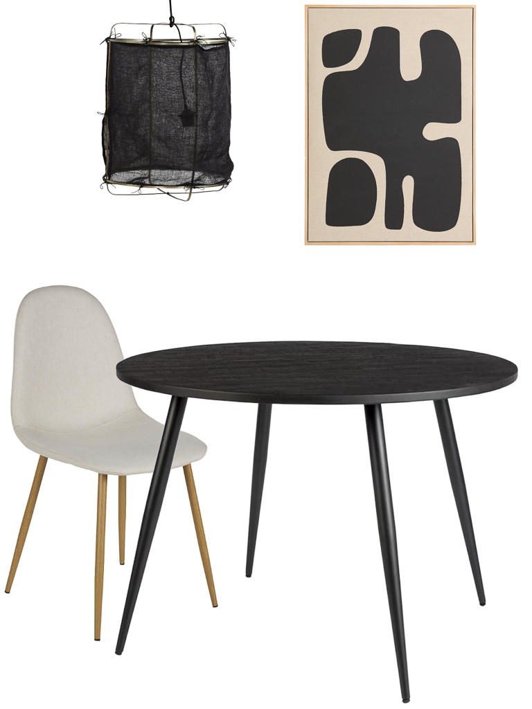 salle à manger noir et beige