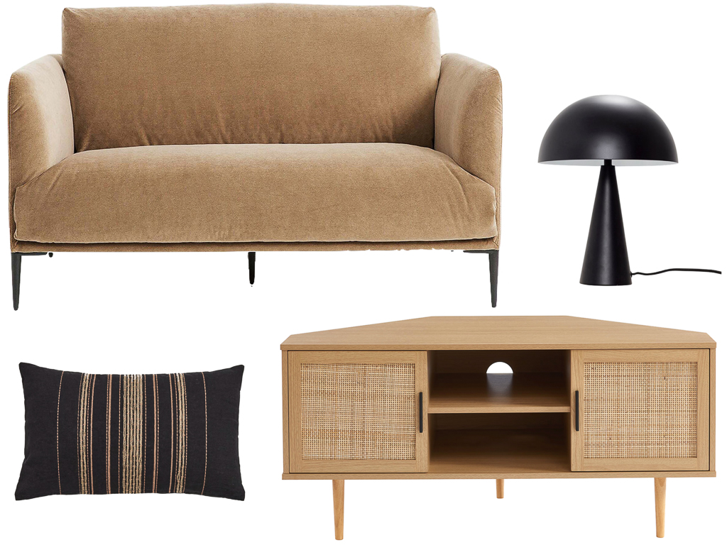 décoration salon beige et noir