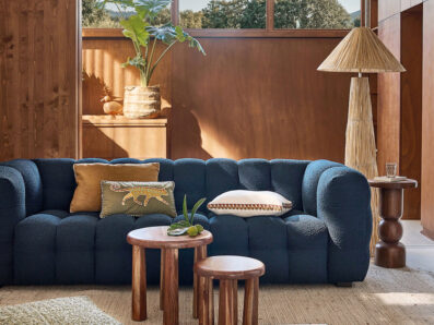 canapé nuage matelassé design bleu marine