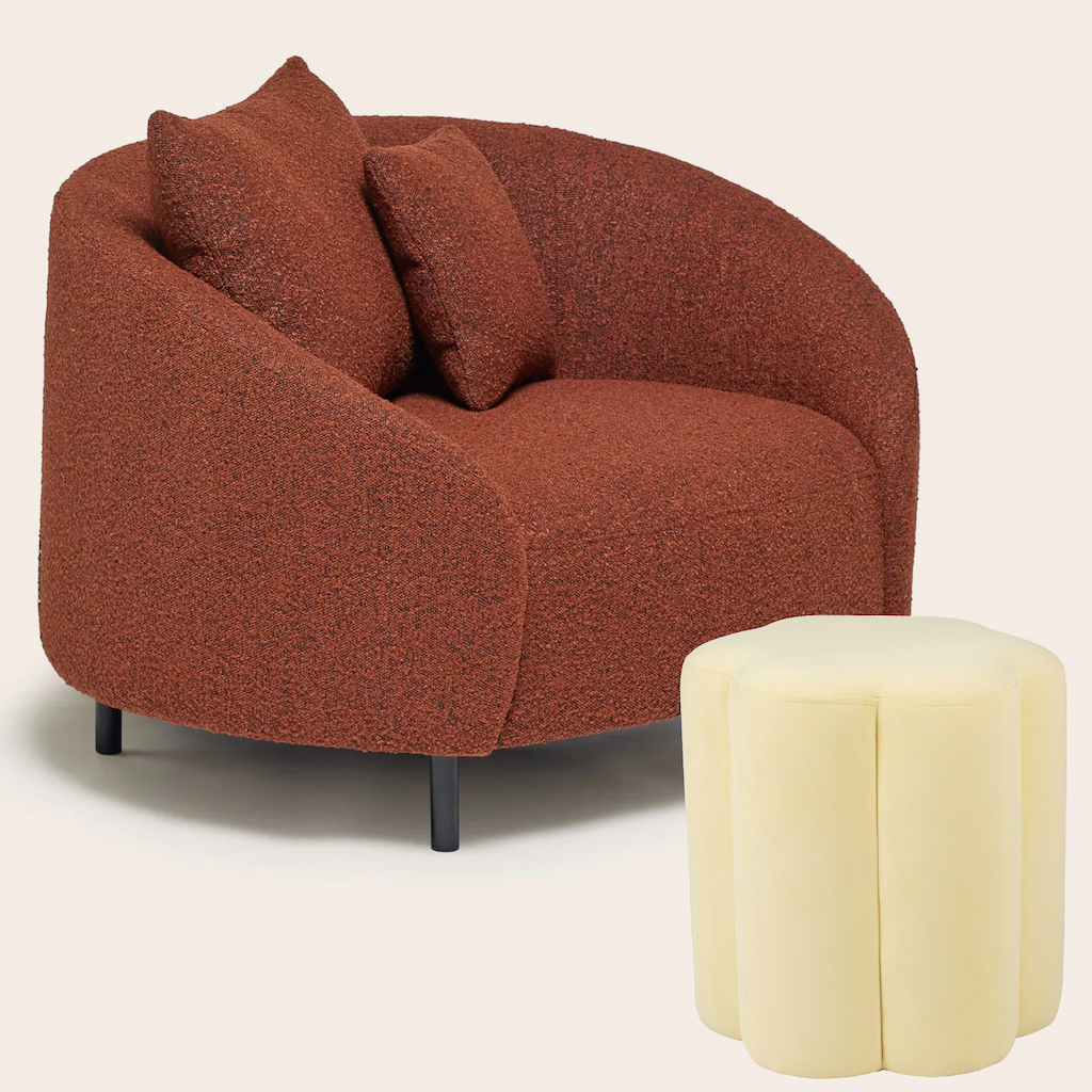 fauteuil design terracotta