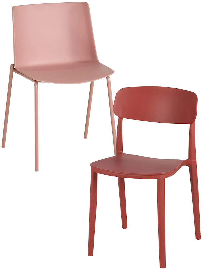 chaise de cuisine rouge ou rose