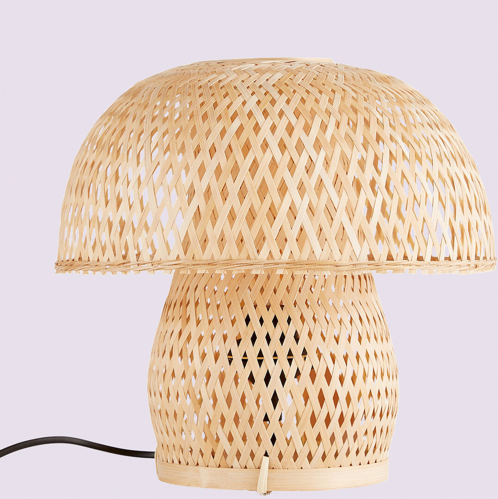 lampe champignon en bambou