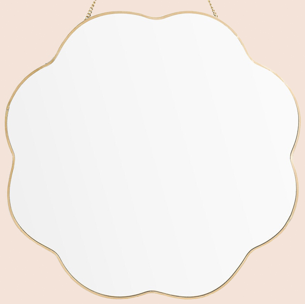 miroir laiton forme fleur