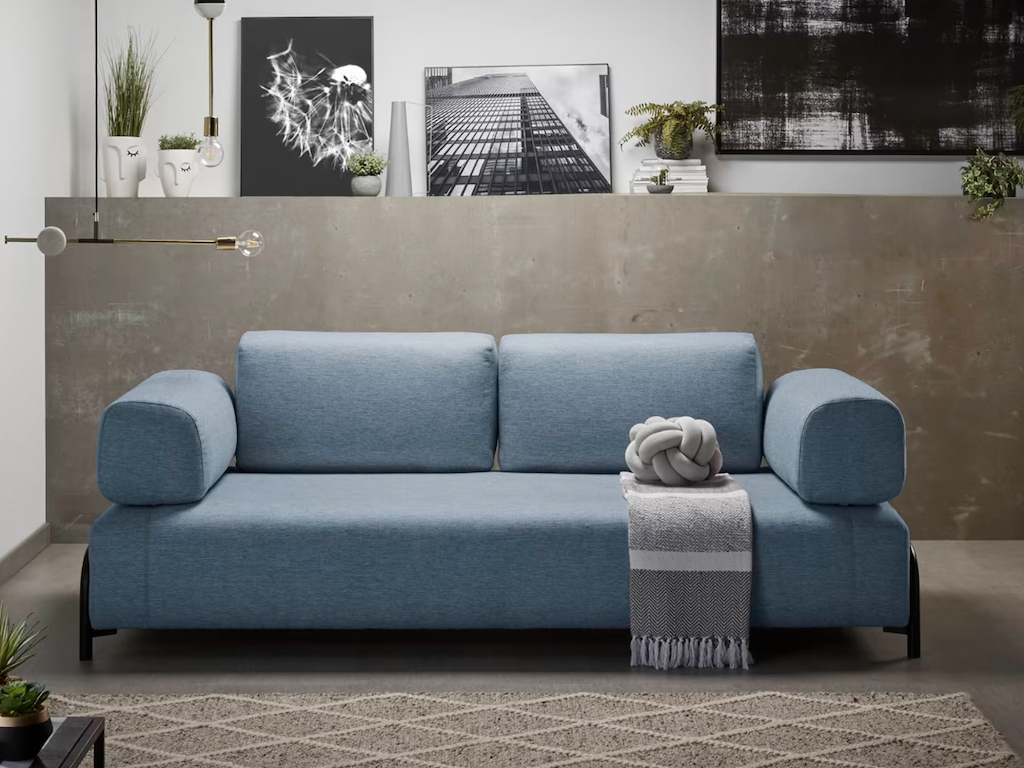 canapé design bleu ciel