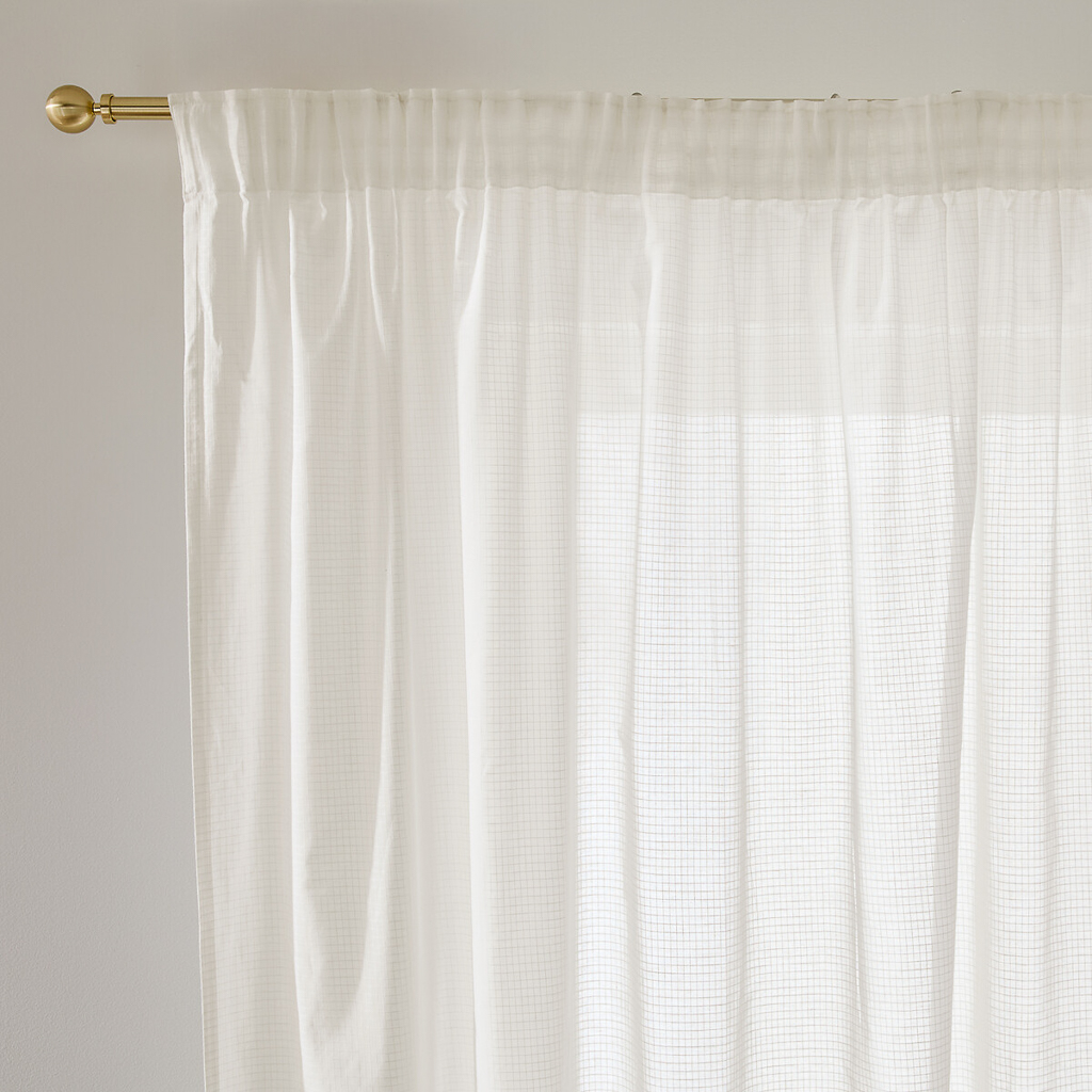 voilage en coton motif carreaux