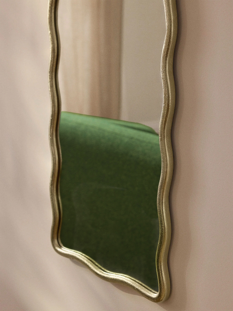 miroir ondulé doré