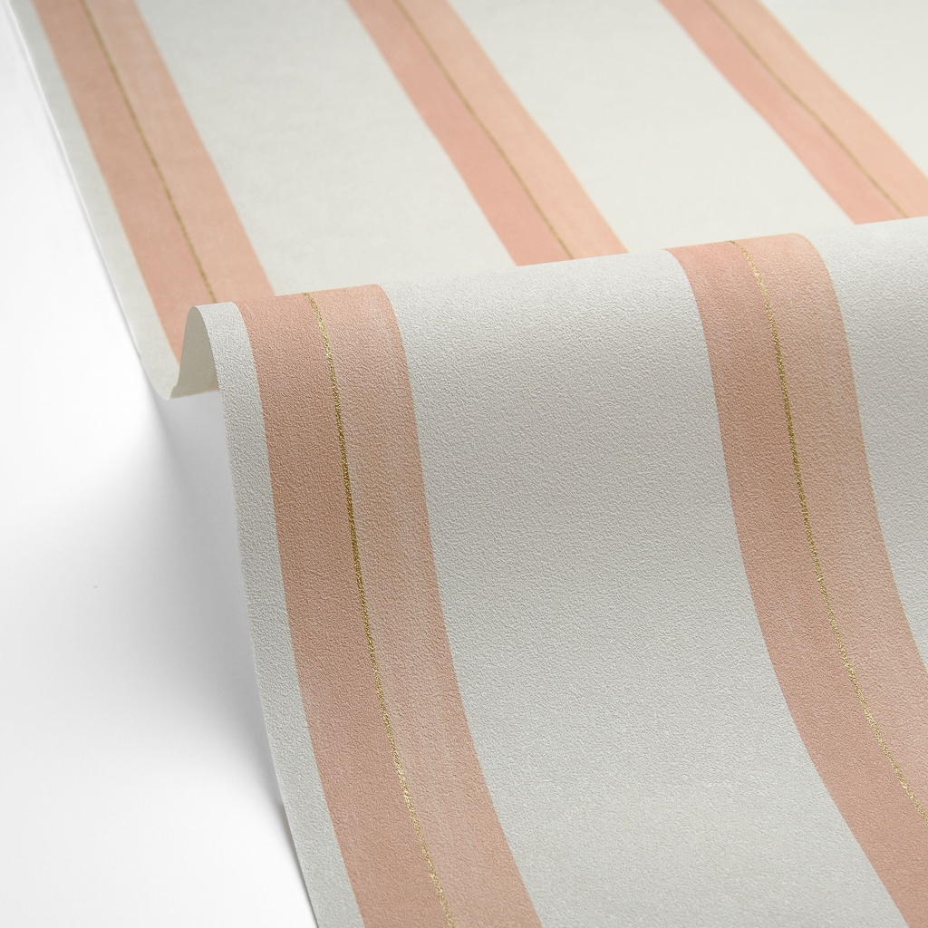 papier peint rayures rose nude