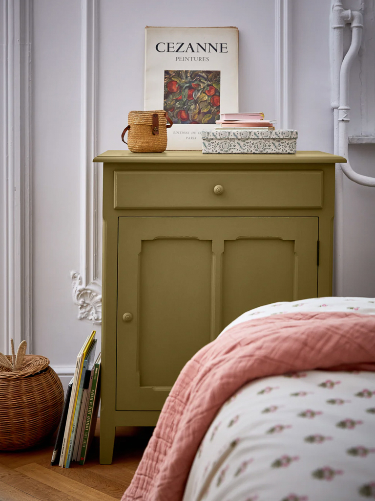 chambre adulte vert et rose