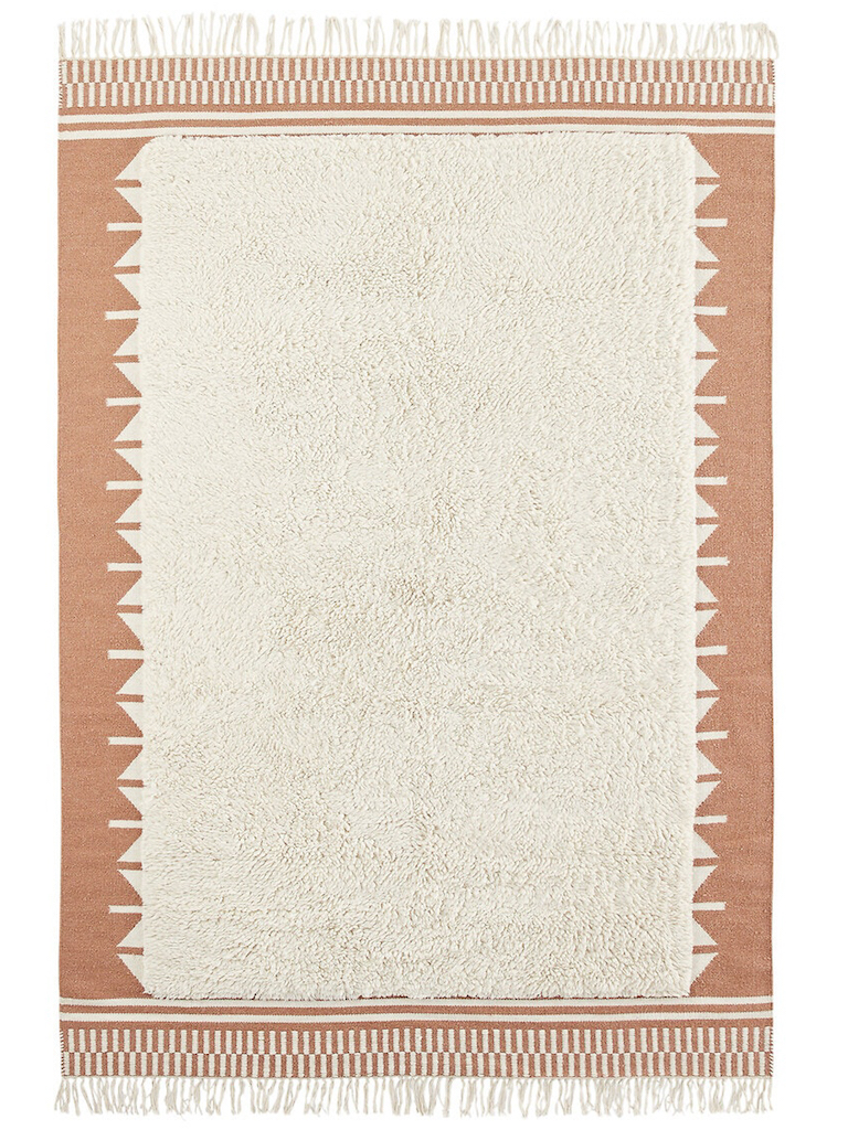 tapis blanc et orange