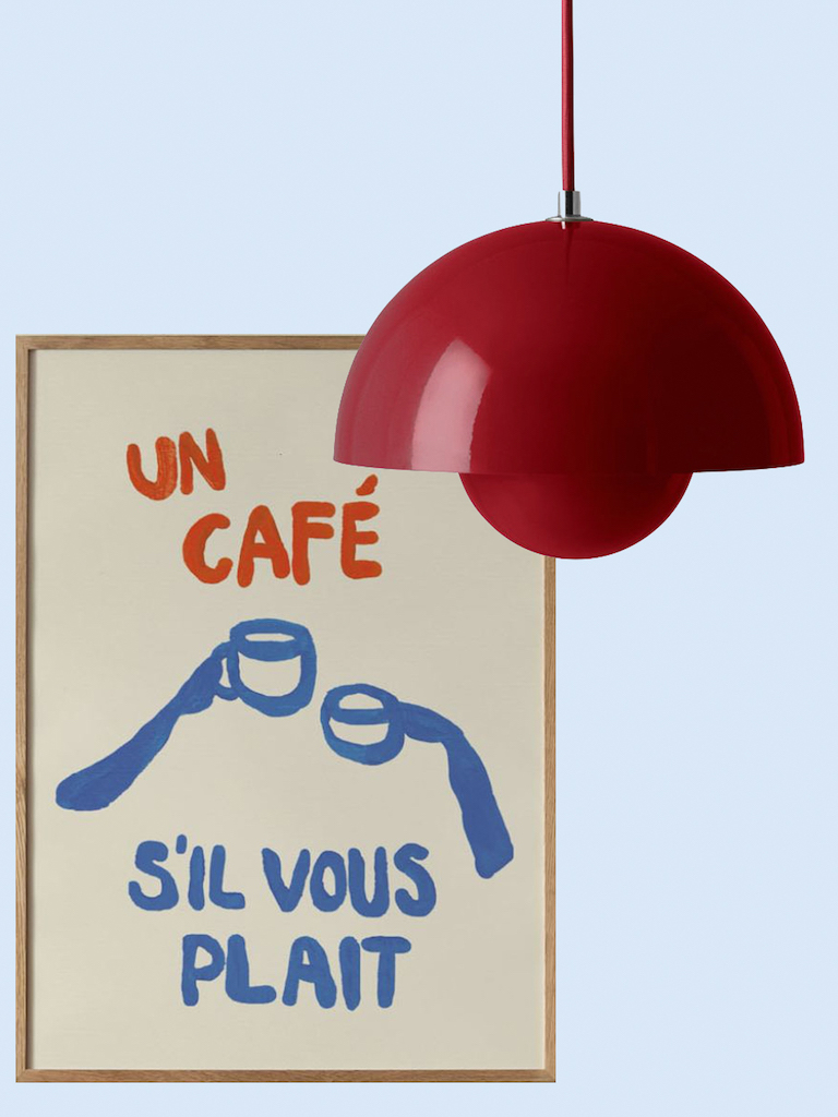 décoration bleu et rouge cuisine