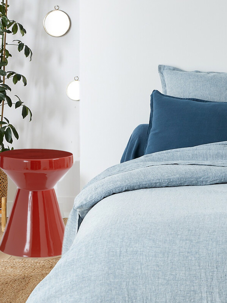 décoration bleu et rouge chambre